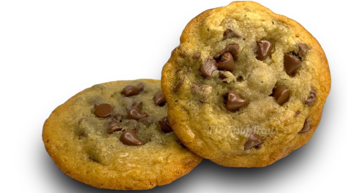 “A perfectly balanced chocolate chip cookie crunchy edges, soft center, and packed with buttery flavor and just the right amount of chocolate chips.”