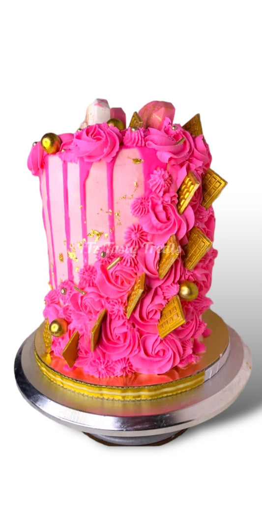 Pink and Gold cake